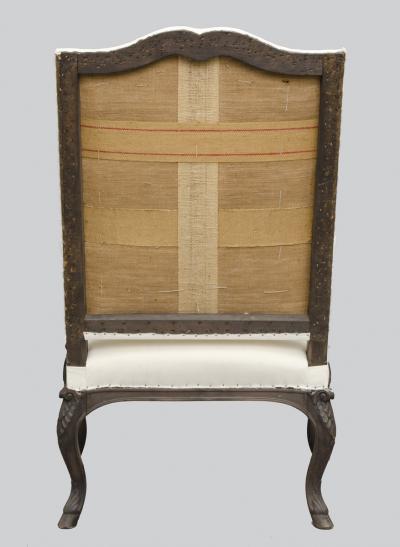 French Carved Walnut Open Arm Bergere Circa 1800