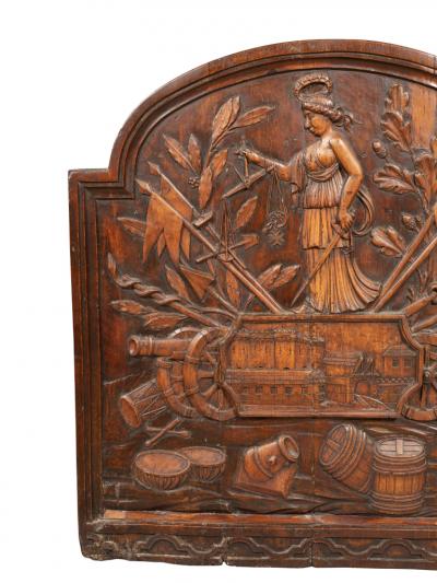 French Carved Walnut Panel Commemorating the French Revolution