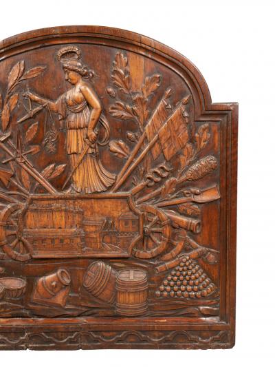 French Carved Walnut Panel Commemorating the French Revolution
