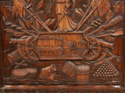 French Carved Walnut Panel Commemorating the French Revolution