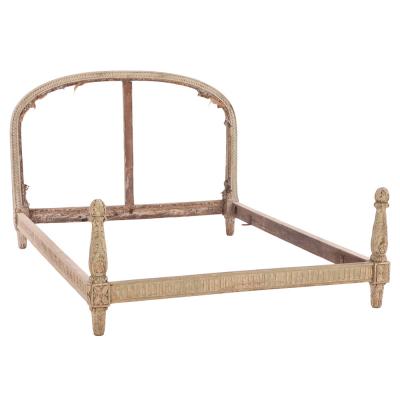 French Carved and Painted Full Size Bed C 1900