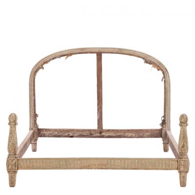 French Carved and Painted Full Size Bed C 1900