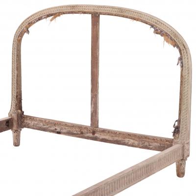 French Carved and Painted Full Size Bed C 1900