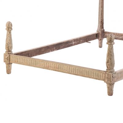 French Carved and Painted Full Size Bed C 1900