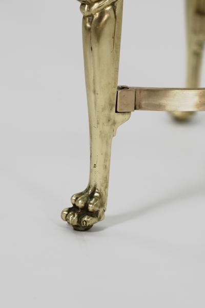 French Cast Bronze Coffee Table with Lion Head Motif Circa 1950