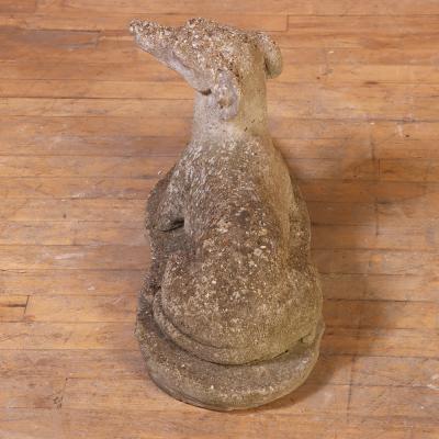 French Cast Stone Dog Statue C 1950