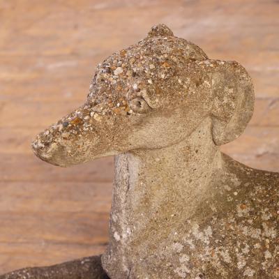 French Cast Stone Dog Statue C 1950
