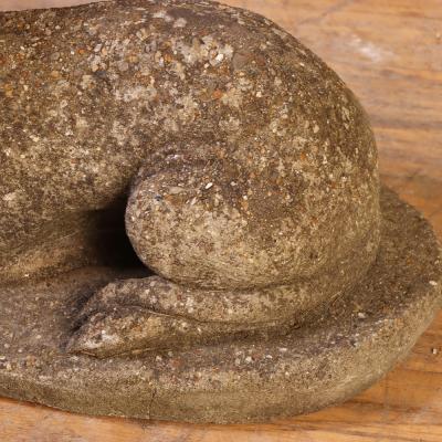 French Cast Stone Dog Statue C 1950