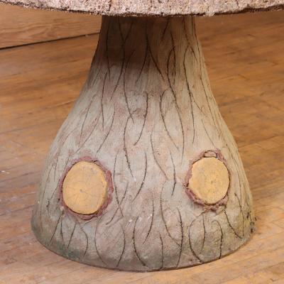 French Cast Stone Faux Bois Garden Table C 1960