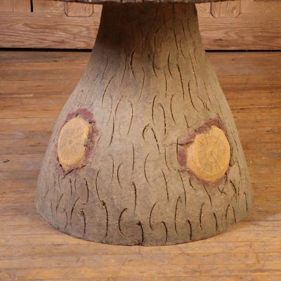 French Cast Stone Faux Bois Garden Table C 1960