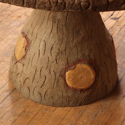 French Cast Stone Faux Bois Garden Table C 1960