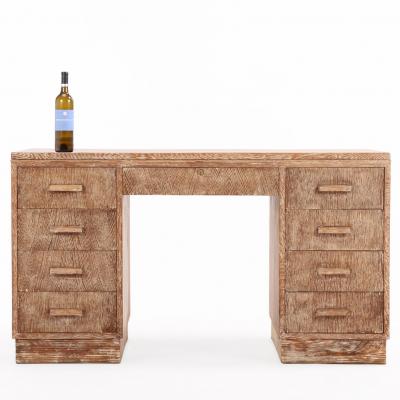 French Cerused Oak Double Pedestal Desk C 1940 