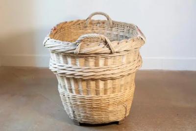 French Champagne Harvesting Basket c 1940s