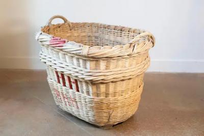 French Champagne Harvesting Basket c 1940s