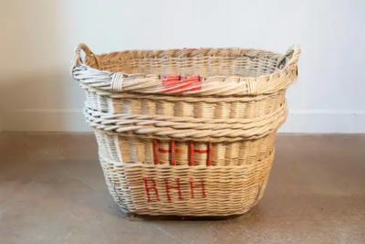 French Champagne Harvesting Basket c 1940s