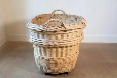 French Champagne Harvesting Basket c 1940s