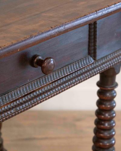 French Changer s Table from Jura in Walnut with Turned Legs 18th Century