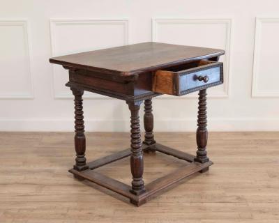 French Changer s Table from Jura in Walnut with Turned Legs 18th Century