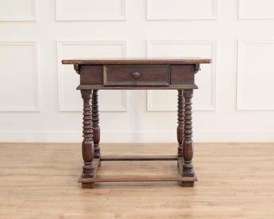 French Changer s Table from Jura in Walnut with Turned Legs 18th Century