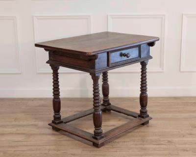 French Changer s Table from Jura in Walnut with Turned Legs 18th Century