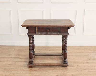 French Changer s Table from Jura in Walnut with Turned Legs 18th Century