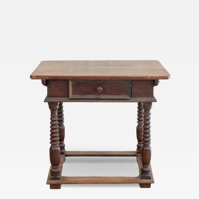 French Changer s Table from Jura in Walnut with Turned Legs 18th Century