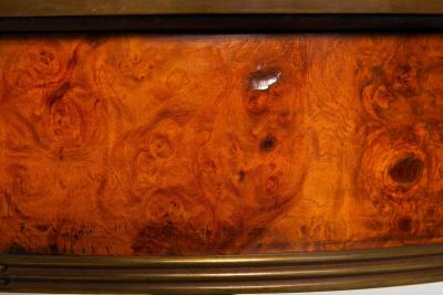 French Charles X Antique Burlwood Marble Drum Top Side or End Table
