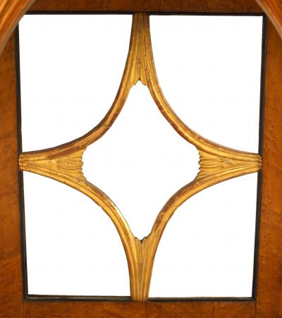 French Charles X Birds Eye Maple Mirrored Console Table