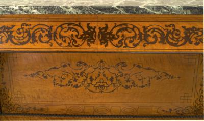 French Charles X Maple and Marble Console Table