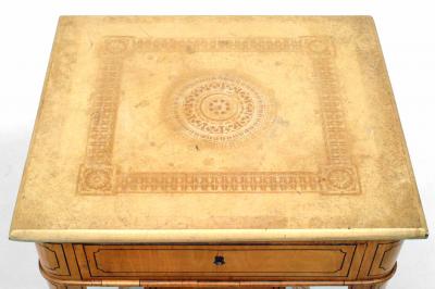 French Charles X Maple and Marble End Table