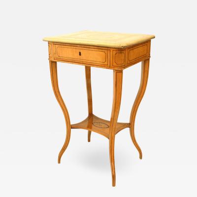 French Charles X Maple and Marble End Table