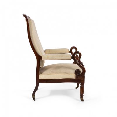 French Charles X Rosewood Arm Chair