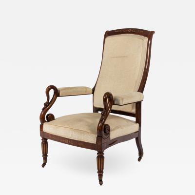 French Charles X Rosewood Arm Chair