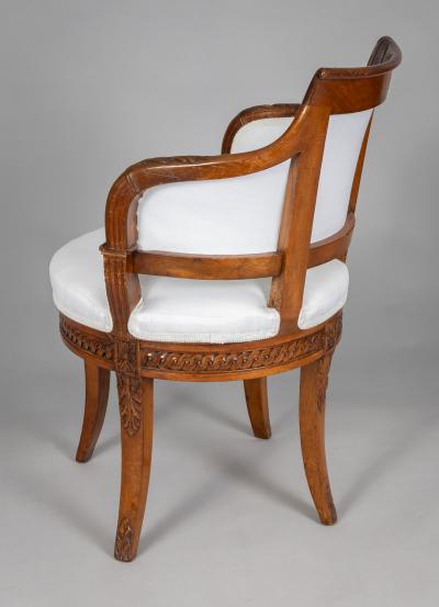 French Charles X Walnut Swivel Desk Chair