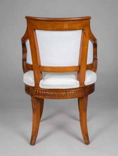 French Charles X Walnut Swivel Desk Chair