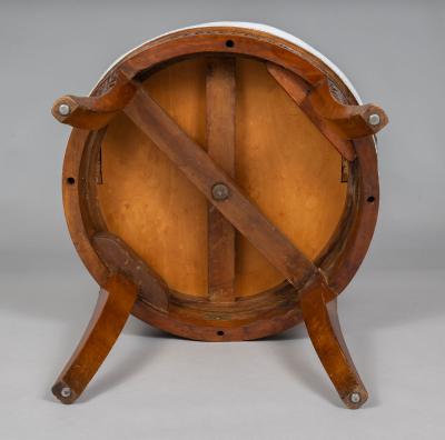 French Charles X Walnut Swivel Desk Chair