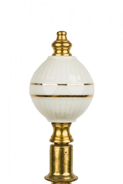 French Charles X style White and Gilt Ceramic and Brass Urn Form Table Lamp