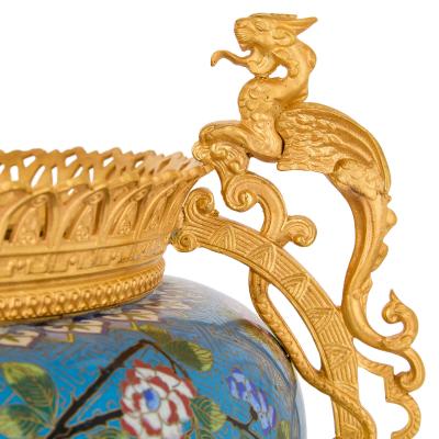 French Chinoiserie Style Cloisonn Enamel and Ormolu Jardini re