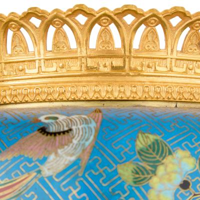 French Chinoiserie Style Cloisonn Enamel and Ormolu Jardini re