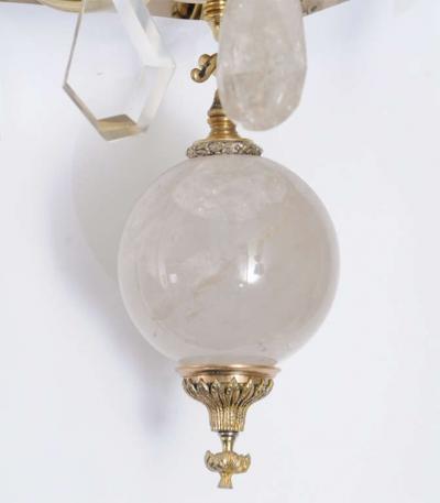 French Circa 1900 Bronze and Oversized Quartz Crystal Chandelier