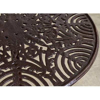 French Circa 1900 Cast Iron Garden Table in New Powder coat