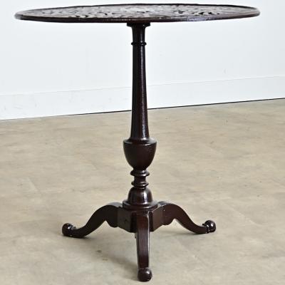 French Circa 1900 Cast Iron Garden Table in New Powder coat