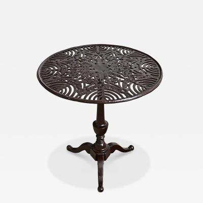 French Circa 1900 Cast Iron Garden Table in New Powder coat