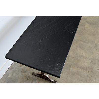 French Circa 1920 Slate and Iron Console Table