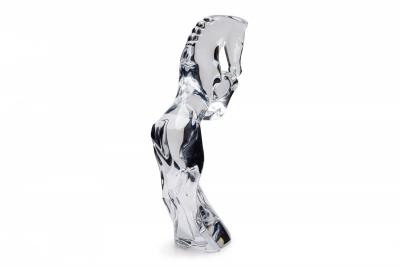 French Contemporary Baccarat Crystal Figure of a Rearing Horse