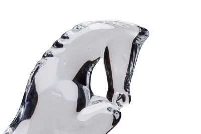 French Contemporary Baccarat Crystal Figure of a Rearing Horse