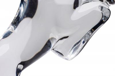 French Contemporary Baccarat Crystal Figure of a Rearing Horse