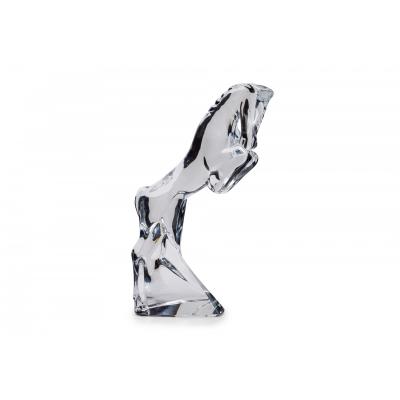 French Contemporary Baccarat Crystal Figure of a Rearing Horse