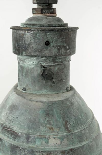 French Copper and Glass Art Deco Pendant Fixture