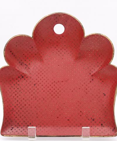 French Crumber with Gold Stars on Chinese Red Lacquer Background 19th Century